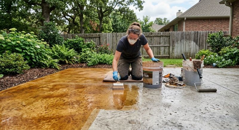 Concrete Patio Staining in Fort Worth, TX